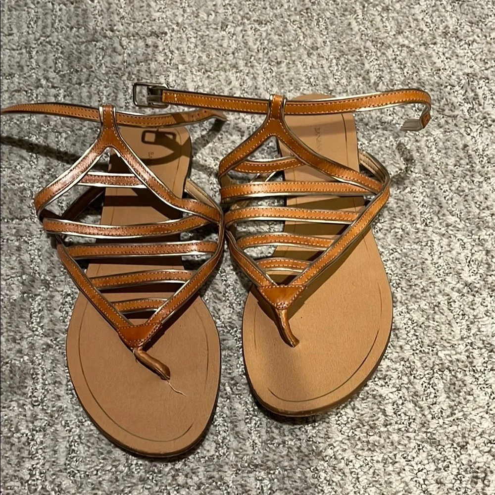 Banana Republic Tan Gladiator Sandals Sz 8 - Picture 1 of 4
